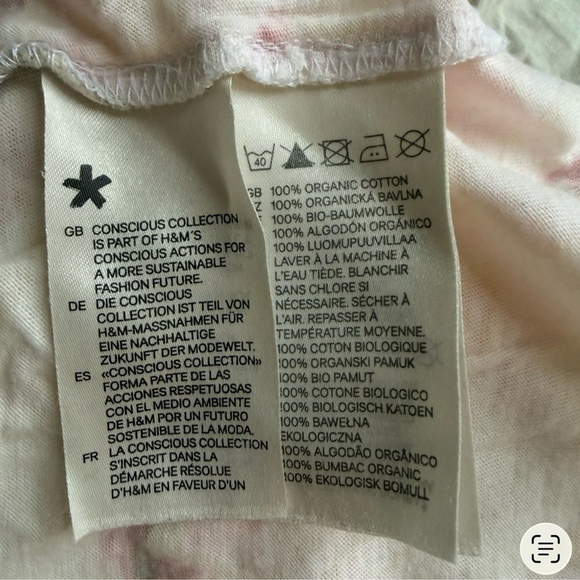 H&M Conscious Collection Pink and Cream Pastel Floral Tank Top Size M Casual - Picture 4 of 10